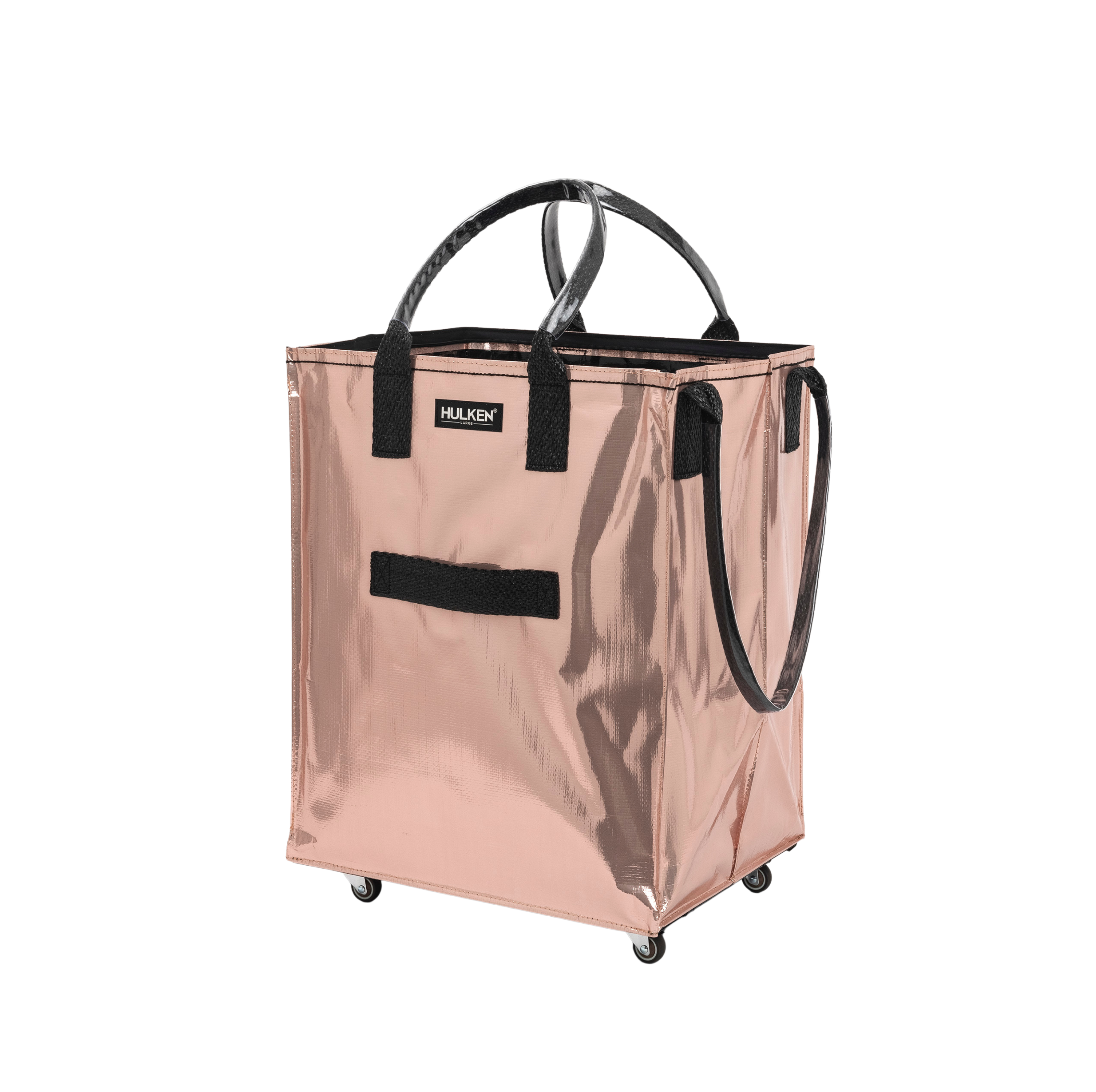 Rose Gold Tote Bag | Stylish Foldable Bag on Wheels – Hulken®
