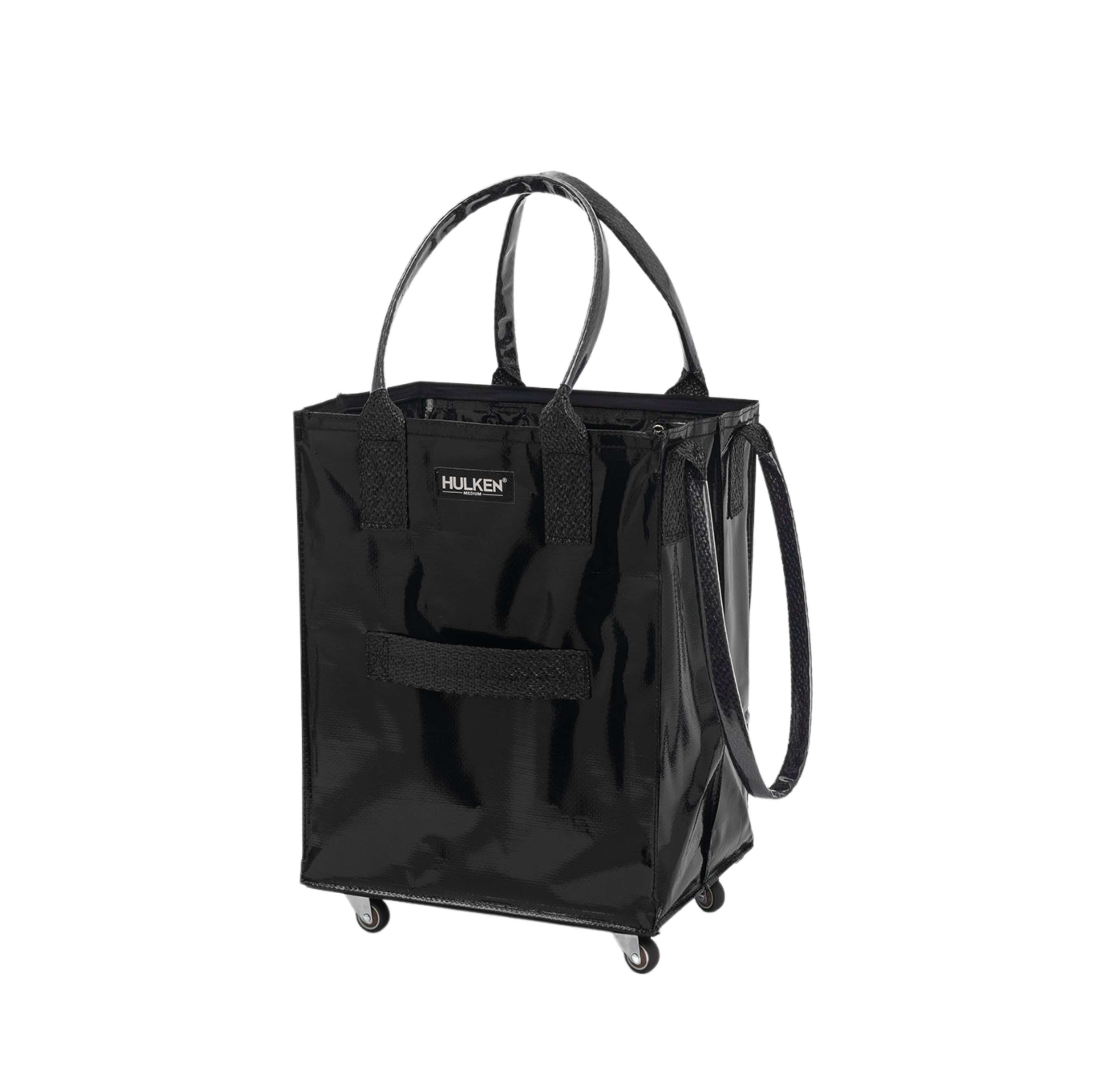 Durable Black Tote Bag | Rolling Bag on Wheels – Hulken® Durable Black Tote Bag | Rolling Bag on Wheels – Hulken®