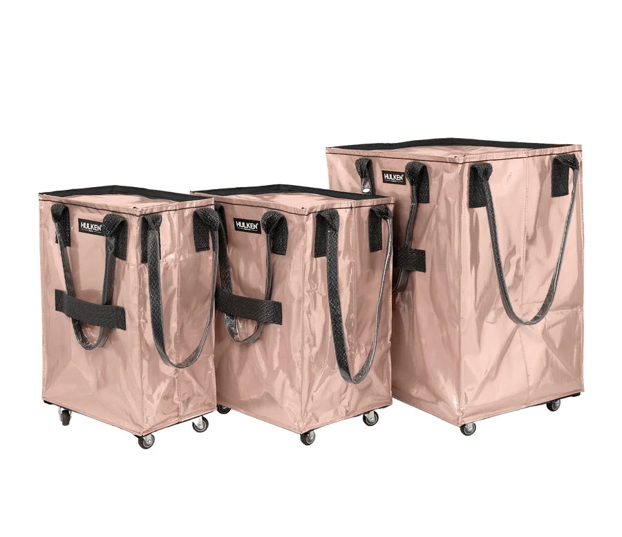 Rose Gold Tote Bag | Stylish Foldable Bag on Wheels – Hulken® Rose Gold Tote Bag | Stylish Foldable Bag on Wheels – Hulken®