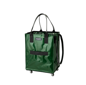 HULKEN フォレストグリーンビニール トートバッグ キャスター付き Mサイズ Durable Green Tote Bag | Rolling Bag on Wheels – Hulken®