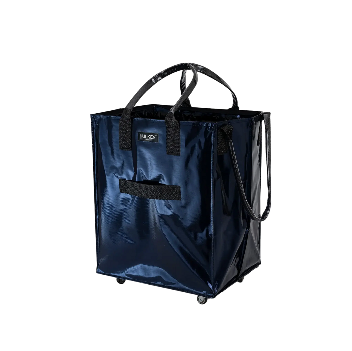Midnight Blue Tote Bag | Foldable Bag on Wheels – Hulken® Midnight Blue Tote Bag | Foldable Bag on Wheels – Hulken®