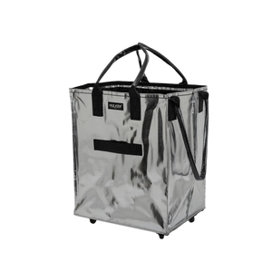 Silver Tote Bag | Foldable Bag on Wheels – Hulken®